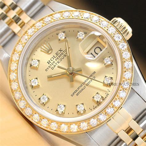 18k gold and ss 1 ct diamond ladies rolex|rolex lady datejust for sale.